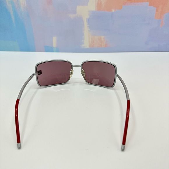 Rare Vintage Chanel Gray Frame Red Lens Sunglass with Original Dust Bag main image 12